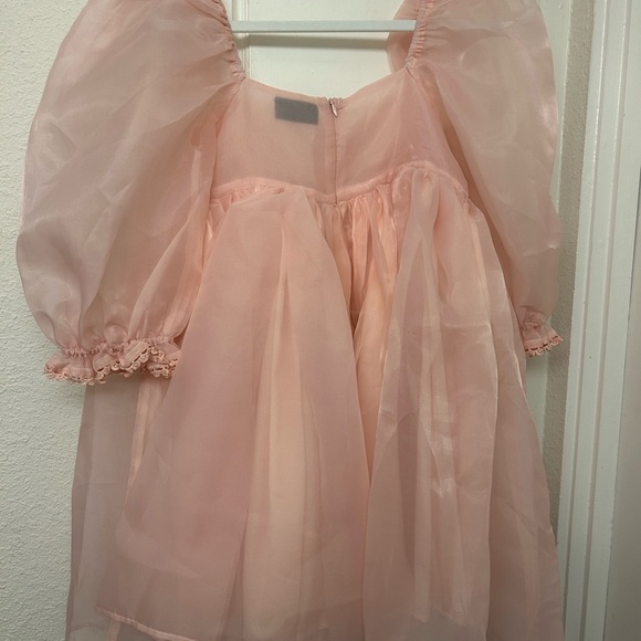 Revolve Vici Lovers Puff Sleeve Baby Doll Pink Tulle Dress Size Small Coquette - Picture 10 of 10